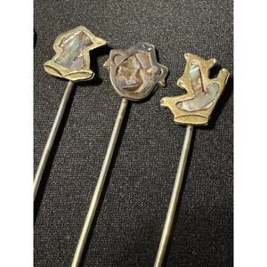 Abalone Cocktail Forks Pickle Olive Set Of 12 Alpaca Taxco